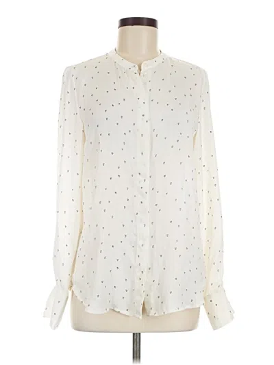 Pre-owned H&m Long Sleeve Blouse In Ivory