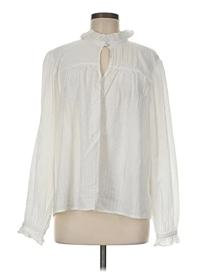 Pre-owned H&m Long Sleeve Blouse In Ivory
