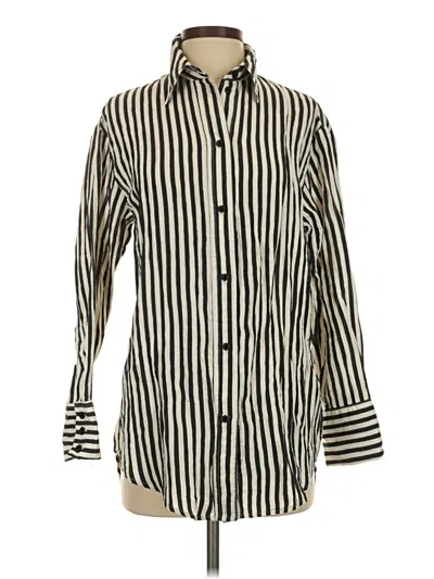 Pre-owned H&m Long Sleeve Blouse In Ivory