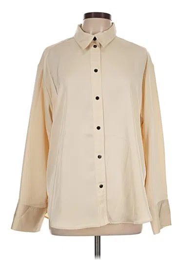 Pre-owned H&m Long Sleeve Blouse In Ivory