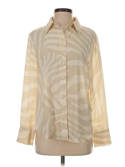Pre-owned H&m Long Sleeve Blouse In Ivory