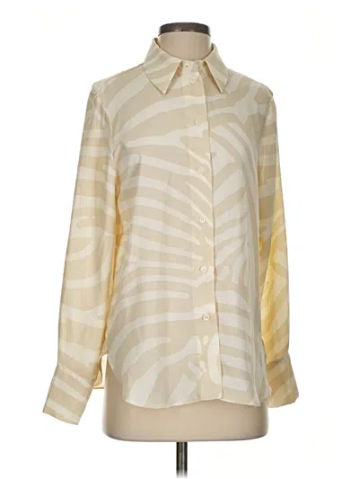 Pre-owned H&m Long Sleeve Blouse In Ivory