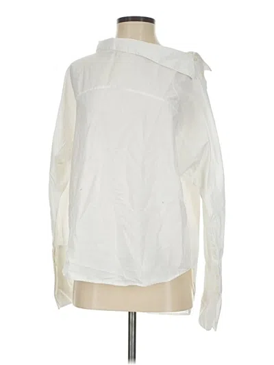 Pre-owned H&m Long Sleeve Blouse In Ivory
