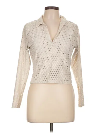 Pre-owned H&m Long Sleeve Blouse In Ivory