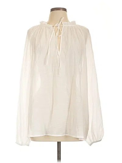 Pre-owned H&m Long Sleeve Blouse In Ivory