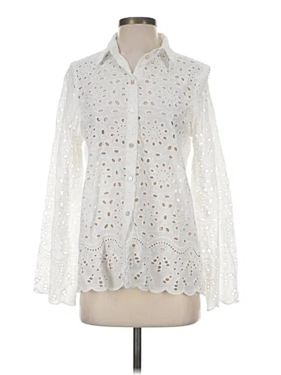 Pre-owned H&m Long Sleeve Blouse In Ivory