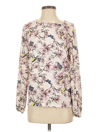 Pre-owned H&m Long Sleeve Blouse In Ivory