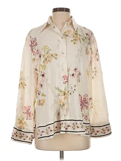 Pre-owned H&m Long Sleeve Blouse In Ivory