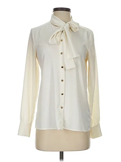 Pre-owned H&m Long Sleeve Blouse In Ivory