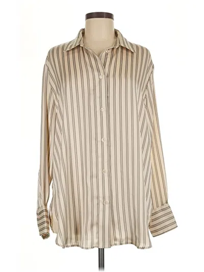 Pre-owned H&m Long Sleeve Blouse In Ivory