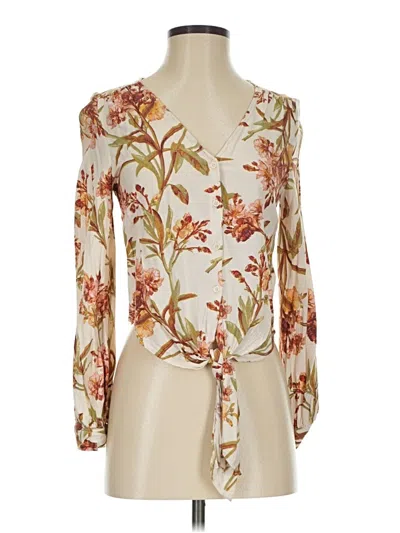 Pre-owned H&m Long Sleeve Blouse In Ivory