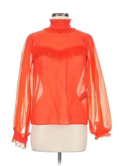 Pre-owned H&m Long Sleeve Blouse In Orange