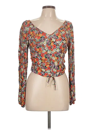 Pre-owned H&m Long Sleeve Blouse In Orange