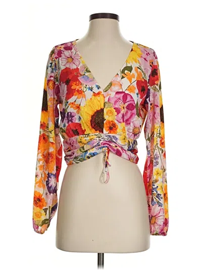 Pre-owned H&m Long Sleeve Blouse In Orange