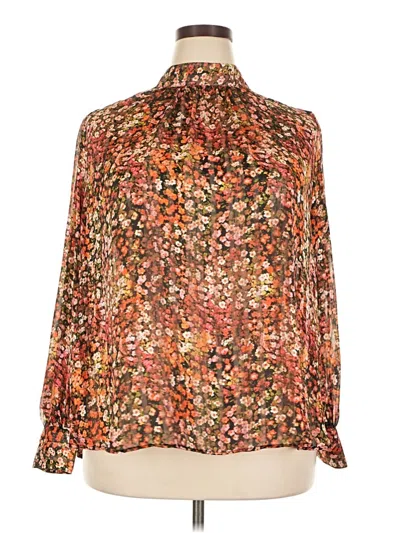 H&m Long Sleeve Blouse In Orange