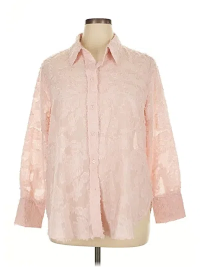 Pre-owned H&m Long Sleeve Blouse In Pink