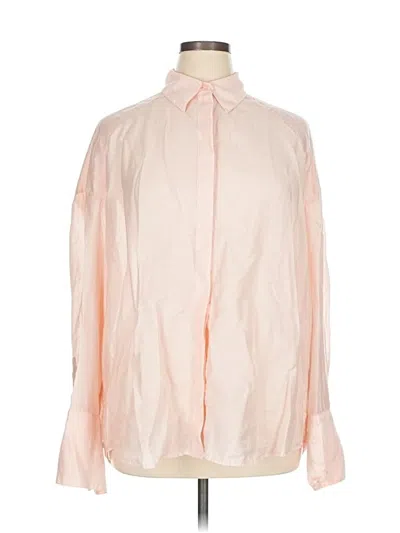 Pre-owned H&m Long Sleeve Blouse In Pink