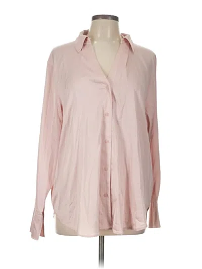 Pre-owned H&m Long Sleeve Blouse In Pink