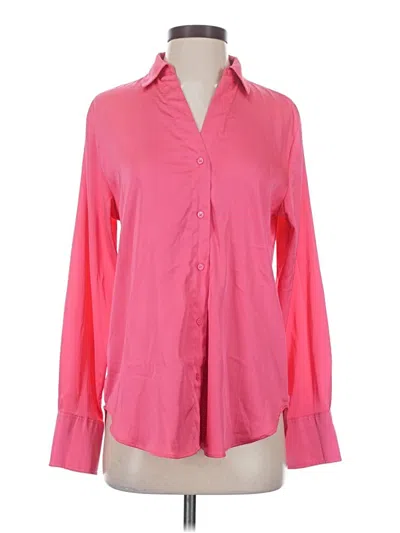 Pre-owned H&m Long Sleeve Blouse In Pink