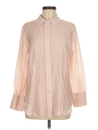 Pre-owned H&m Long Sleeve Blouse In Pink
