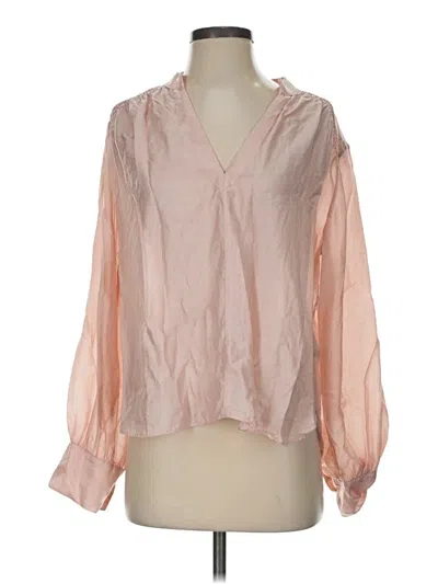 Pre-owned H&m Long Sleeve Blouse In Pink