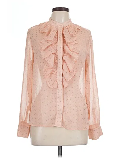 Pre-owned H&m Long Sleeve Blouse In Pink