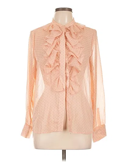 Pre-owned H&m Long Sleeve Blouse In Pink