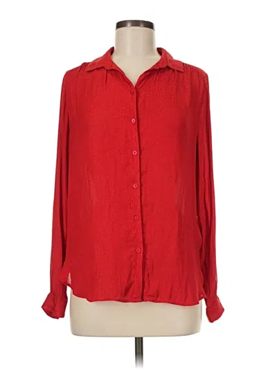 Pre-owned H&m Long Sleeve Blouse In Red