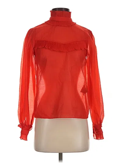 Pre-owned H&m Long Sleeve Blouse In Red