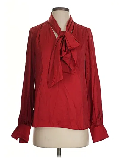 Pre-owned H&m Long Sleeve Blouse In Red