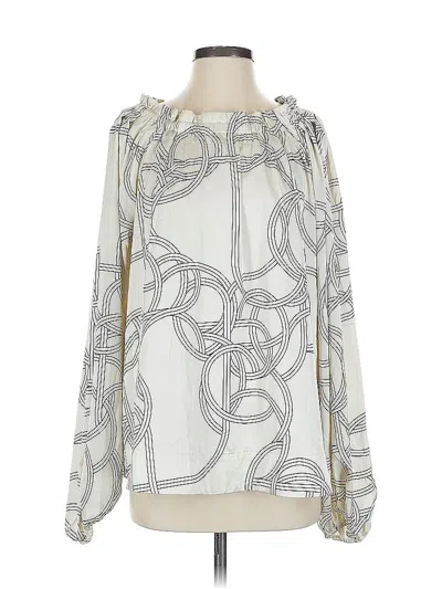 Pre-owned H&m Long Sleeve Blouse In Silver
