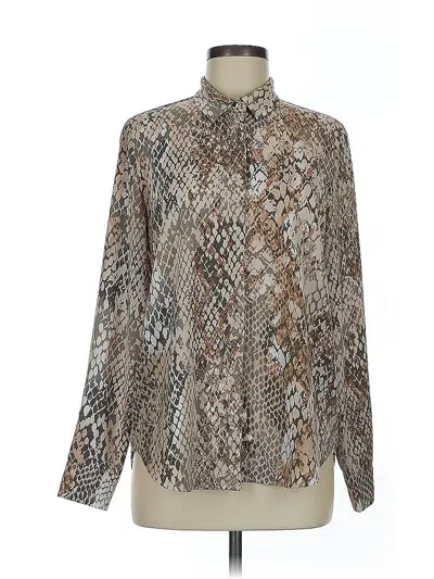 Pre-owned H&m Long Sleeve Blouse In Silver