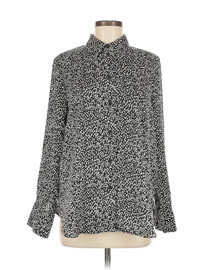 Pre-owned H&m Long Sleeve Blouse In Silver