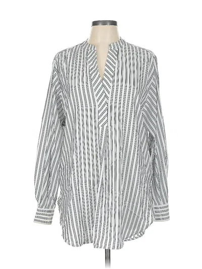 Pre-owned H&m Long Sleeve Blouse In Silver
