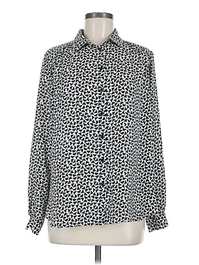 Pre-owned H&m Long Sleeve Blouse In Silver