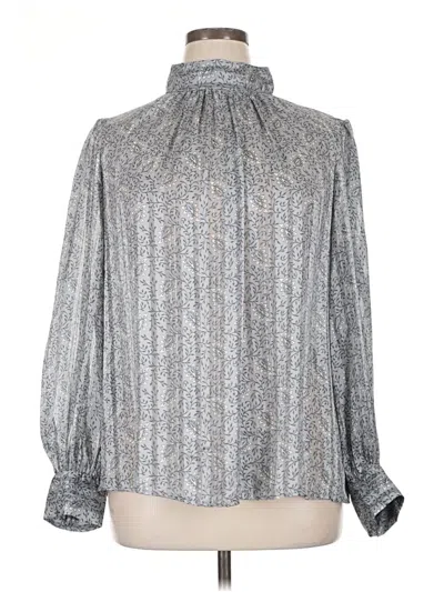 Pre-owned H&m Long Sleeve Blouse In Silver