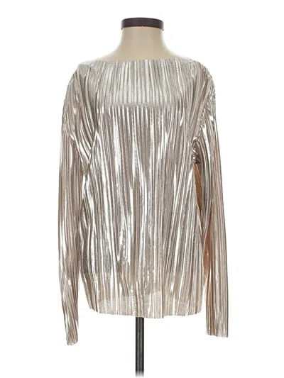 Pre-owned H&m Long Sleeve Blouse In Silver