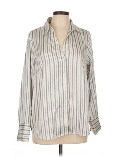 Pre-owned H&m Long Sleeve Blouse In Silver