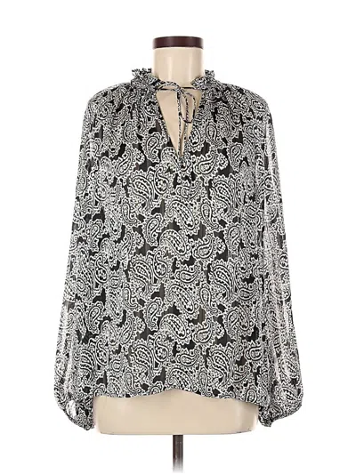 Pre-owned H&m Long Sleeve Blouse In Silver