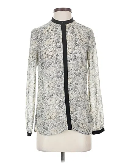 Pre-owned H&m Long Sleeve Blouse In Silver