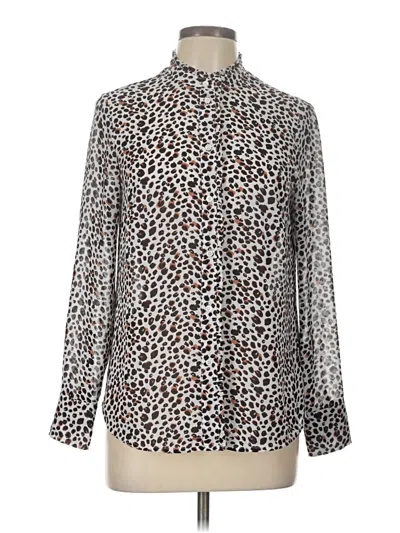 Pre-owned H&m Long Sleeve Blouse In Silver