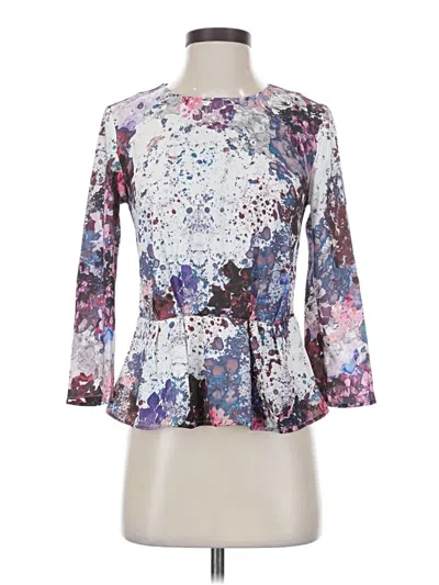 Pre-owned H&m Long Sleeve Blouse In Silver