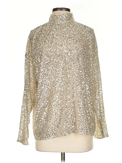 Pre-owned H&m Long Sleeve Blouse In Silver
