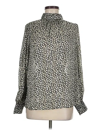 Pre-owned H&m Long Sleeve Blouse In Silver
