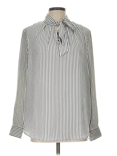 Pre-owned H&m Long Sleeve Blouse In Silver