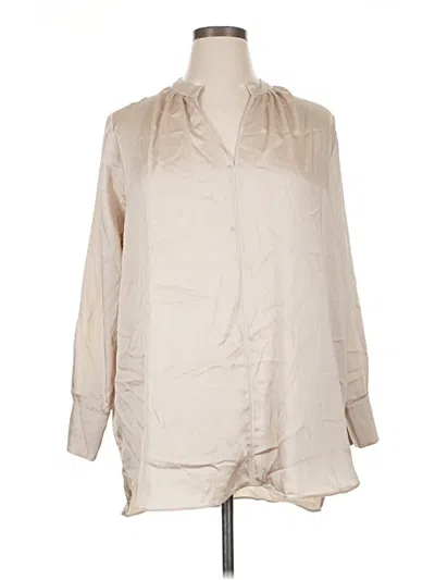 Pre-owned H&m Long Sleeve Blouse In Tan