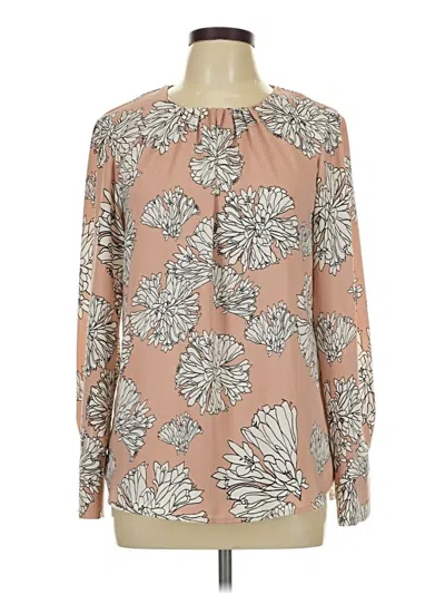 Pre-owned H&m Long Sleeve Blouse In Tan