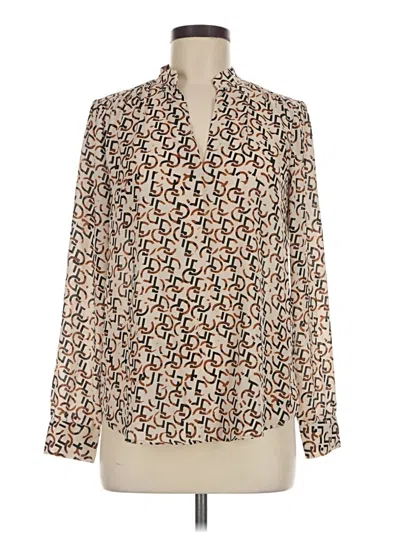 Pre-owned H&m Long Sleeve Blouse In Tan