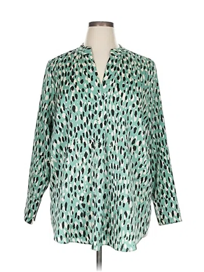 Pre-owned H&m Long Sleeve Blouse In Teal