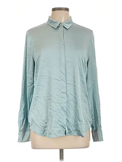 Pre-owned H&m Long Sleeve Blouse In Teal